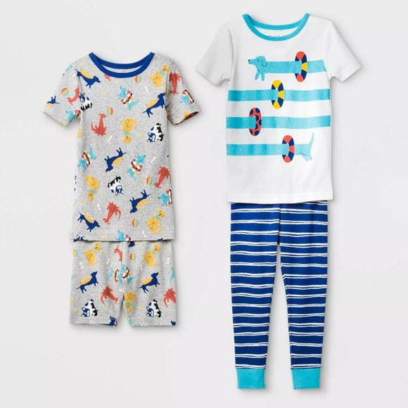 Toddler Boys' 4pc Dogs 100% Cotton Pajama Set - Picture 1 of 1